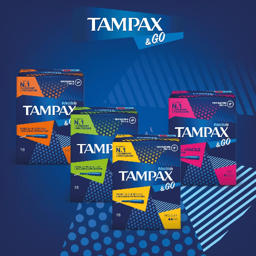 Tampax Tamponi Interni & Go Super 18 Pezzi Made In Italy