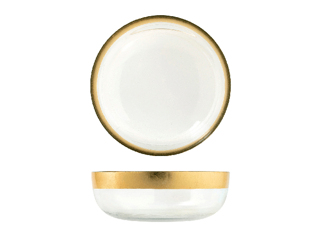 Coppa H&H Goldie Foglia Oro Cm21,5 Vetro