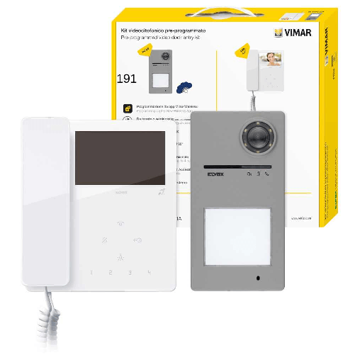 Kit videocitofono vimar due fili plus espandibile colori k7549.r pre-programmato