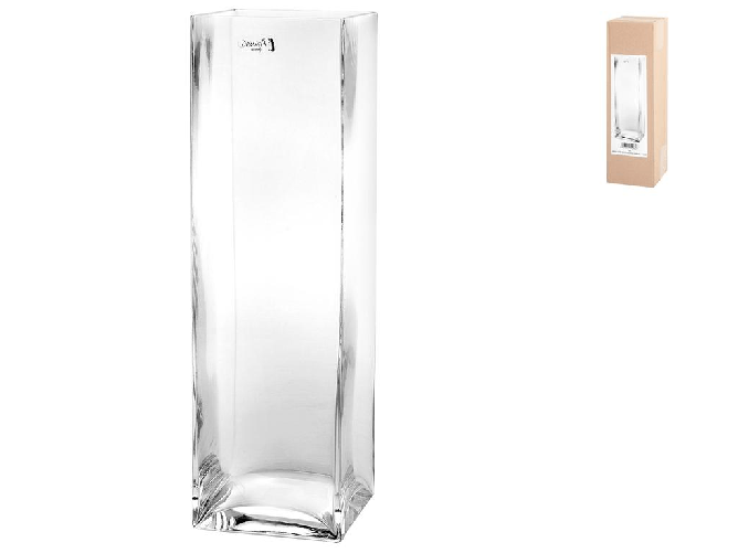 Vaso In Vetro Soffiato Cm 8x8x30h Trasparente Home