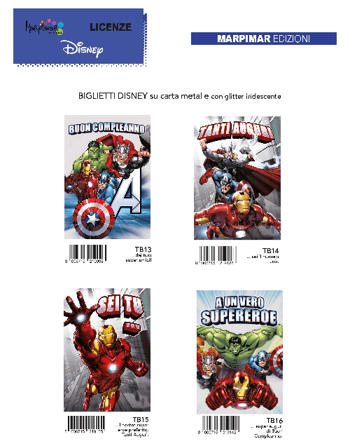 Marpimar ATB04 - B. COMPLEANNO AVENGERS METAL C/GLITTER (12PZ)
