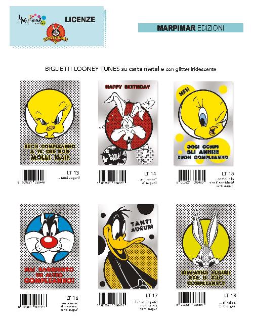 Marpimar ALT03 - B. COMPLEANNO METAL LONEY TUNES (12PZ)