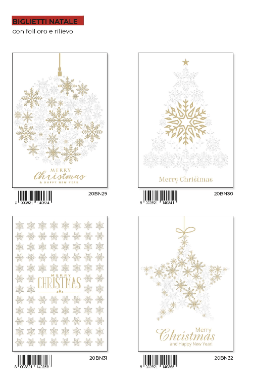 Marpimar 20ABN08 - BUON NATALE C/RILIEVO E FOIL (12PZ)