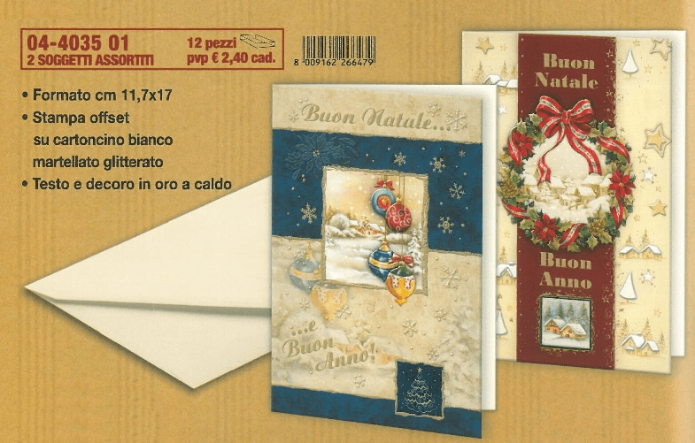 KARTOS 04-4035-01 BUON NATALE GHIRLANDA DECORI ORO (12PZ)