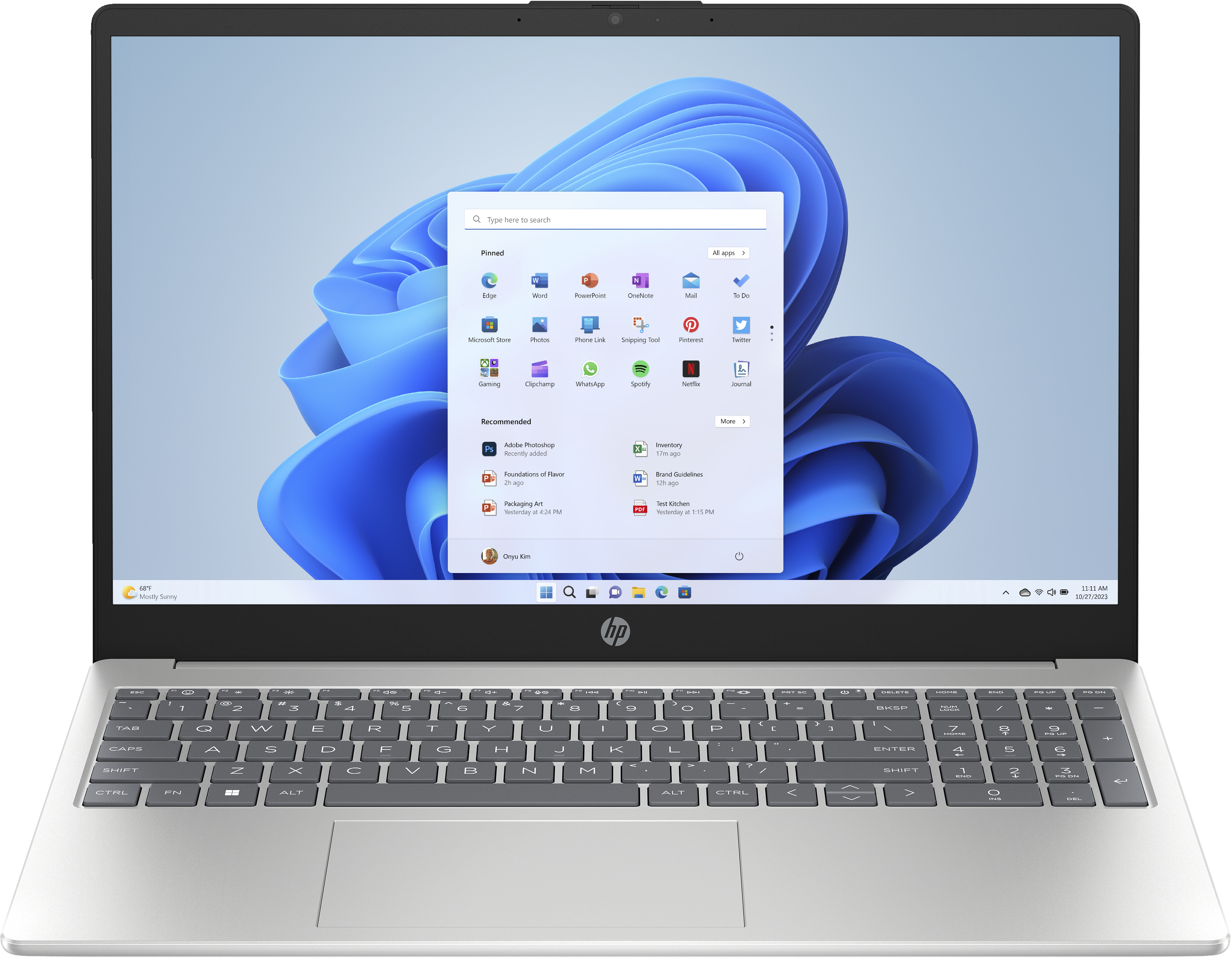 HP 15-fc0028nl Computer portatile 39,6 cm (15.6") Full HD AMD Ryzen 5 7520U 8 GB LPDDR5-SDRAM 512 GB SSD Wi-Fi 6 (802.11ax) Windows 11 Home Argento