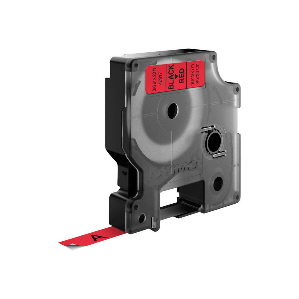 DYMO D1 - Standard Etichette - Nero su rosso - 9mm x 7m (D1 - TAPE DYMO 9MMX7M - BLACK/RED) DYMO D1 - Standard Etichette - Nero su rosso - 9mm x 7m