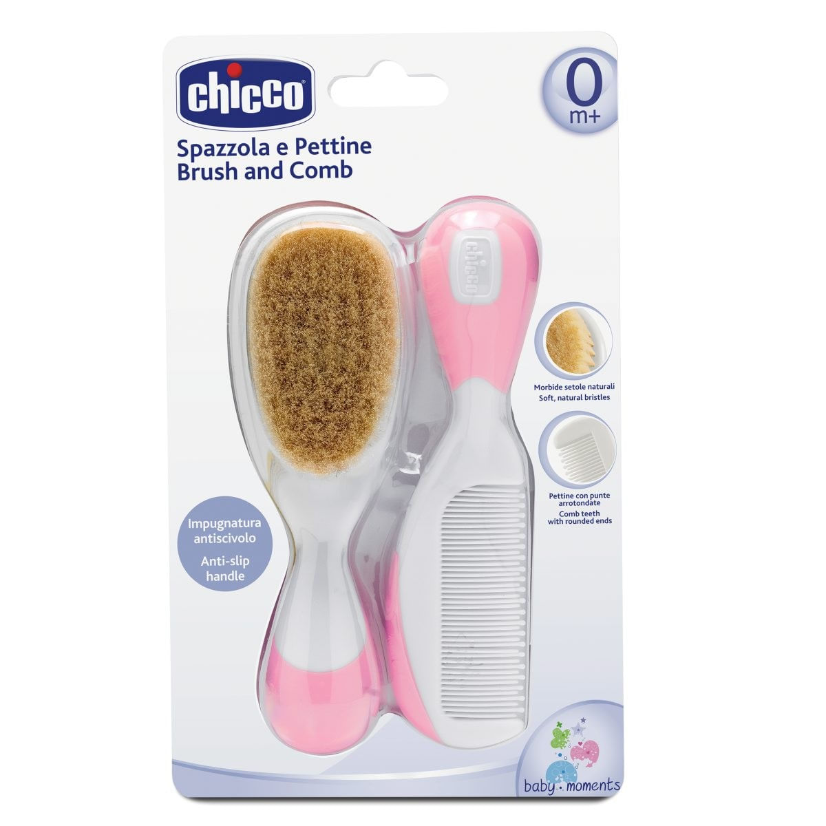 Chicco 00006569100000 spazzola e pettine Rosa, Bianco 2 pz