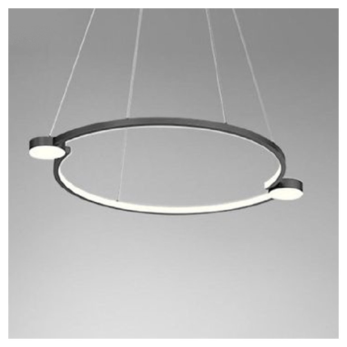 Trade Shop Traesio-lampadario A Sospensione Led 20w Cerchio Con Telecomando Design Moderno Nero 71095 -