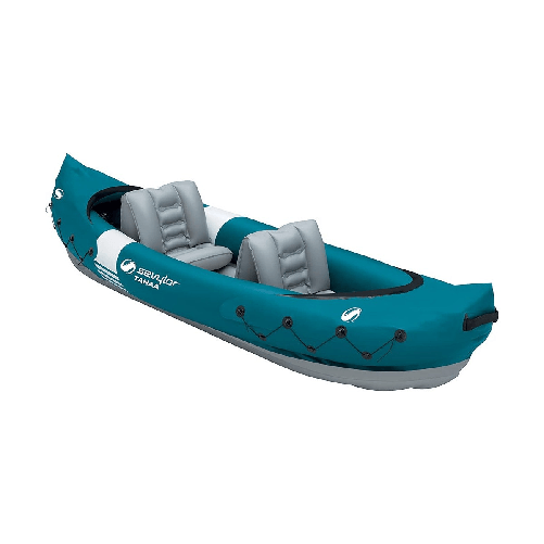 Canoa 2 due Posti con Sedili Kayak Gonfiabile da Mare Lago Senza Pagaia Remi