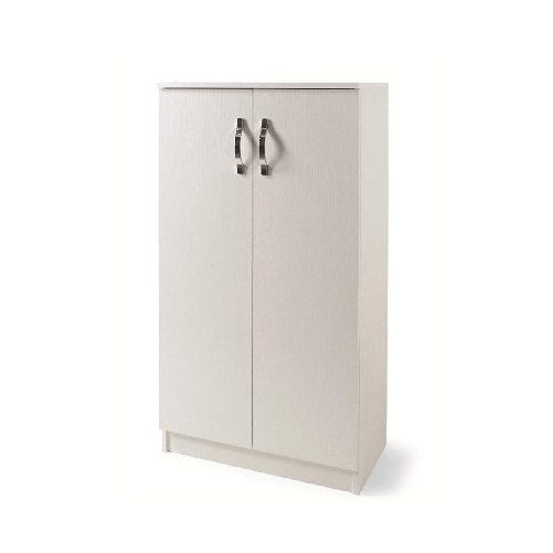 Scarpiera Armadio Mobile 2 Ante Bianco Frassinato Ripiani Portascarpe Mobiletto