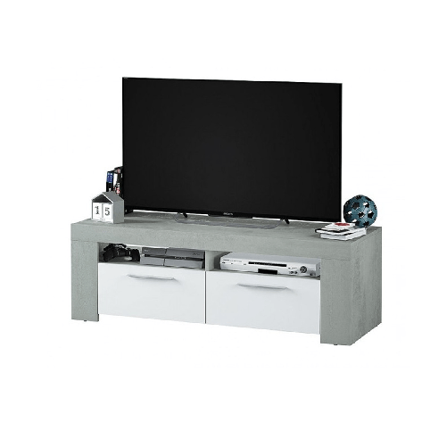 Mobile Basso Porta TV Moderno Bianco Grigio Soggiorno Parete Mobiletto in Legno