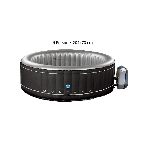 Piscina Spa Vasca Idromassaggio 204x70 Rotonda 6 Adulti Gonfiabile Pompa Filtro