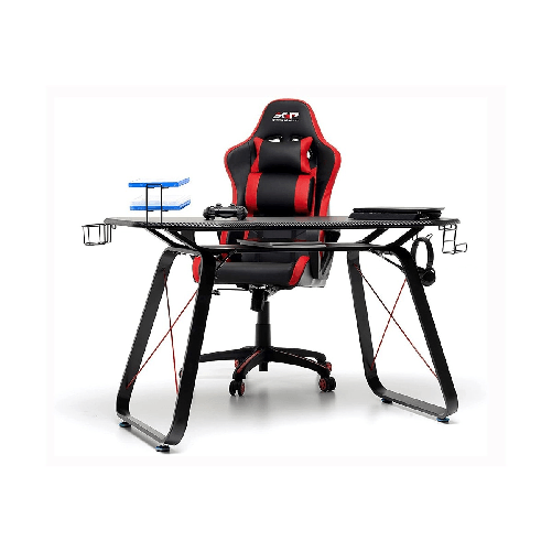 Scrivania da Gaming Nera Tavolo Gamer Pc Computer Postazione Moderna Cameretta