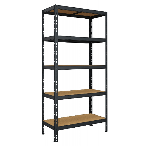 Scaffalatura in Metallo Scaffale Modulare Antracite con 5 Ripiani 180 cm