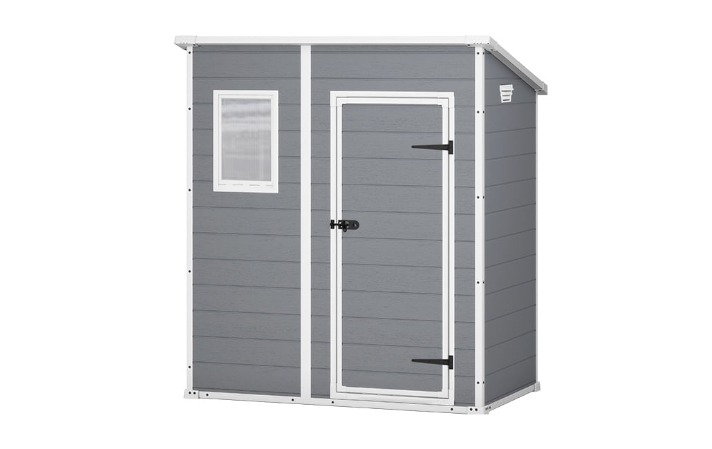 Keter Casetta da Giardino Box Portattrezzi da esterno MANOR PENT 6X4 in resina 183,5x111x200,5h grigio Keter Manor Pent 6x4 Casetta in plastica
