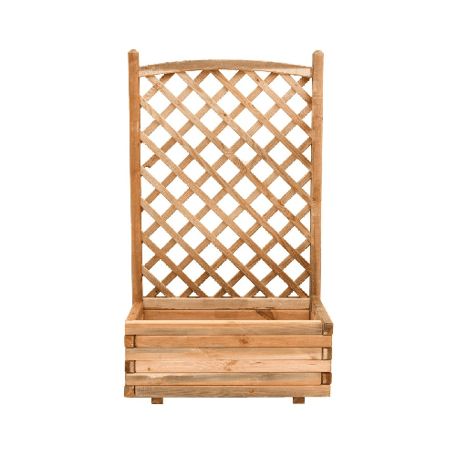 Fioriera 80 Rettangolare con Grigliato 180 Pannello Griglia Legno da Balcone