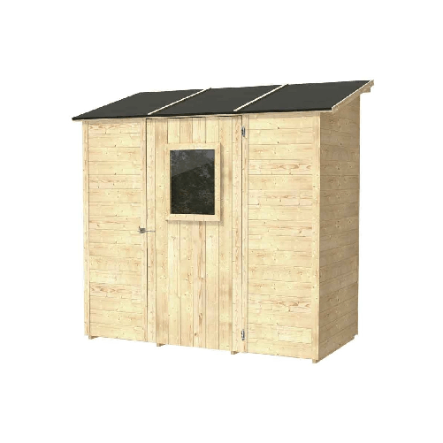 Casetta in Legno 2x1 Addossata da Esterno Giardino Porta Attrezzi Box Armadio