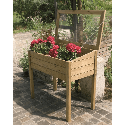 Fioriera 100x50 Orto Rialzato Urbano Pensile Vaso in Legno da Balcone Giardino