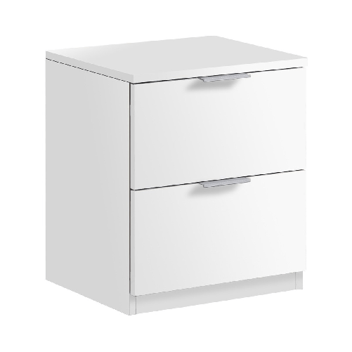 Comodino Bianco 2 Cassetti Cassettiera in Legno Studio Camera da Letto Cameretta