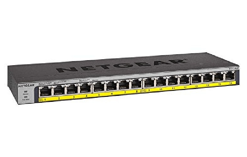Netgear GS116LP Switch 16 x 10-100-1000 PoE+ Desktop Montabile su Rack o Montaggio a Parete PoE+ 76W Alimentazione CC NETGEAR GS116LP Non gestito Giga