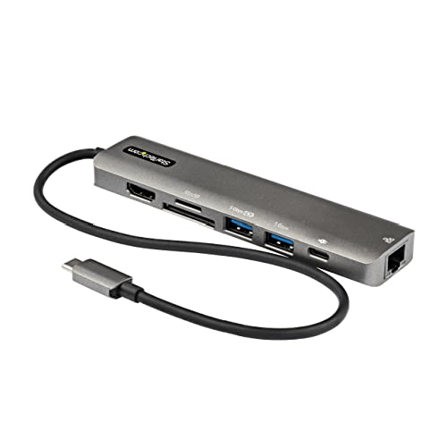 StarTech.com Adattatore multiporta USB C - Da USB-C a HDMI 2.0 4K 60Hz, 100W Power Delivery Pass-through, slot SD/MicroSD, Hub USB 3.0 a 2 porte - USB