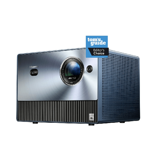 Hisense Mini Proiettore Triplo Laser 4K C1, da 65" fino a 300", Proiezione Tiro lungo, Smart TV VIDAA U6, Wifi, Bluetooth, Dolby Vision, Audio JBL Dol
