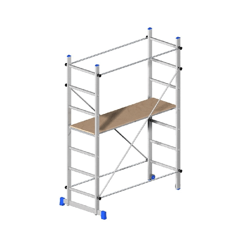 Trabattello h 2.1 Alluminio con Ruote Scala Mobile Ponteggio Bricolage Pittura