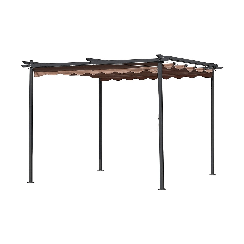 Pergola 3x3 con Telo Retrattile in Alluminio da Esterno Carport Auto Moto