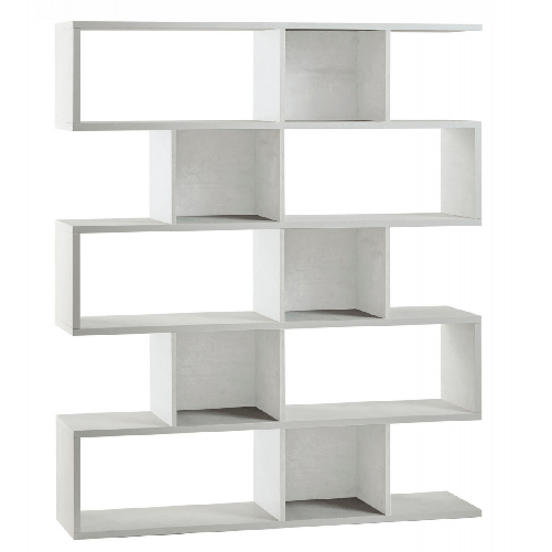 Libreria Modulare Bianco Geometrica Moderna Mensole Scaffale Ufficio