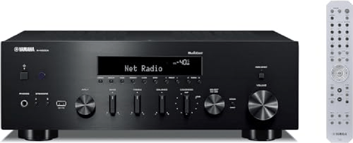 Yamaha R-N600A Sintoamplificatore Audio Network Receiver MusicCast Nero Yamaha R-N600A ricevitore AV 80 W Nero