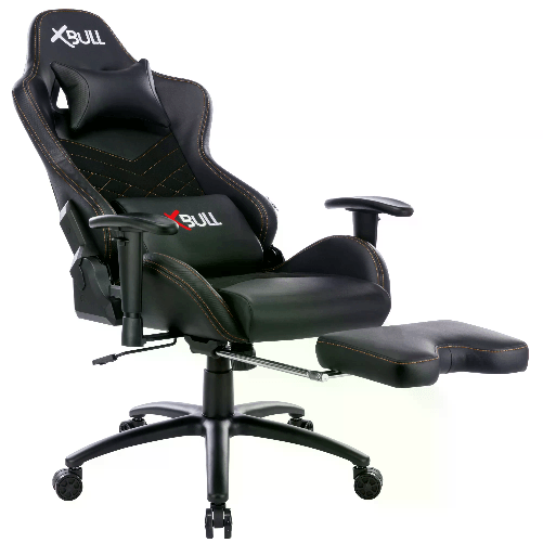 Sedia Gaming XL X-BULL con Poggiapiedi da Ufficio Computer Reclinabile con Supporto Lombare NERO