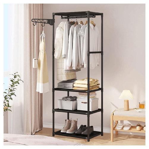 Trade Shop Traesio-organizer 3 Ripiani Scaffali Libreria Multiuso Organizzatore Casa Camera Armadio Negozio - Colore Nero