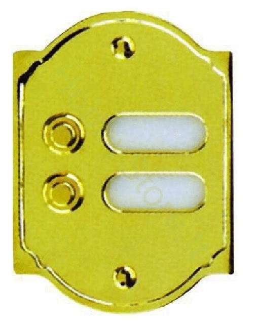 Campanello in Ottone Lucido Alubox con 2 Pulsanti