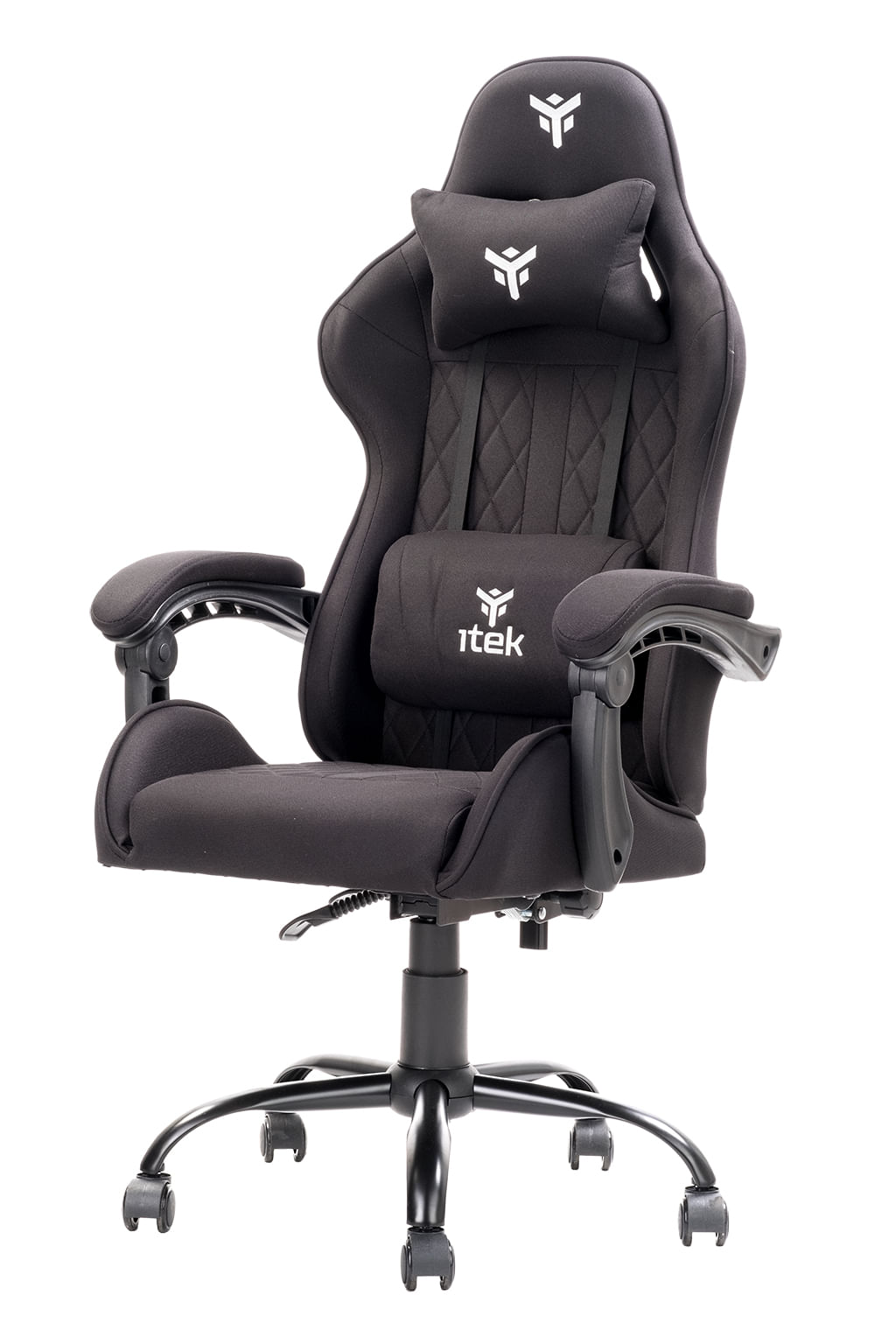 ITEK RHOMBUS FF10 Sedia Gaming ergon. Nera, schienale reclinabile, cuscino poggiatesta, sup. lombare, confort e design itek RHOMBUS FF10 Sedia per gam