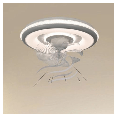Trade Shop Traesio-plafoniera A Ventola Luce 3200k-6500k Lampada Tonda Da Soffitto Ventilatore 33214 -