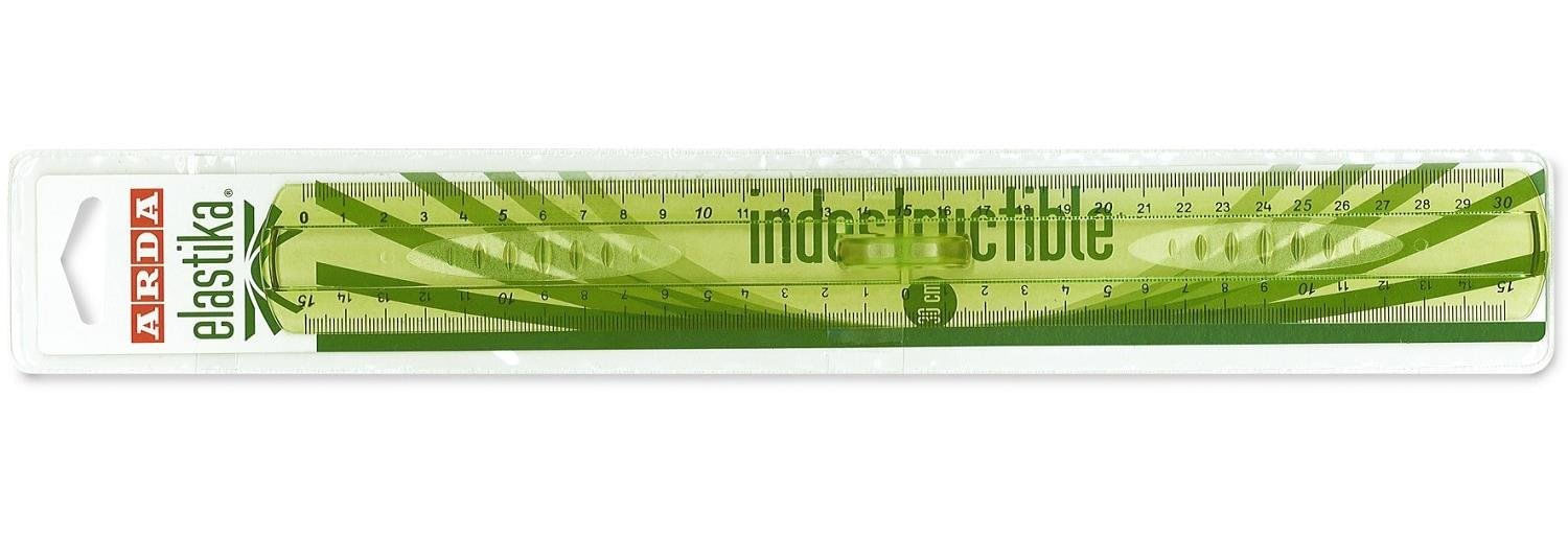 Arda Triplodecimetro flessibile 30 cm Elastika ARDA disegno tecnico colore verde trasparente scuola bambini ARDA EL30P righello 300 mm Verde 1 pz