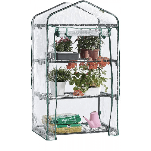 Mini Serra in Acciaio per Piante Copertura in PVC da Giardino o Balcone