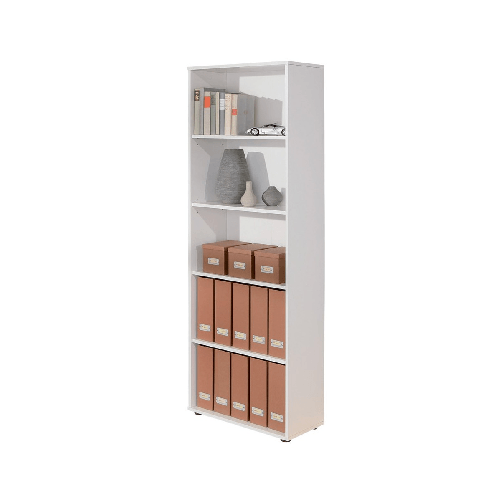 Libreria in Legno 60 Bianca Alta 180 Stretta Scaffali Ripiani Ufficio Moderna