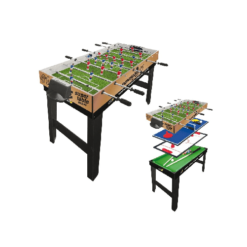 Biliardino Calcio Balilla Tavolo Maxi 4 in 1 Bambini Hockey Biliardo Ping Pong
