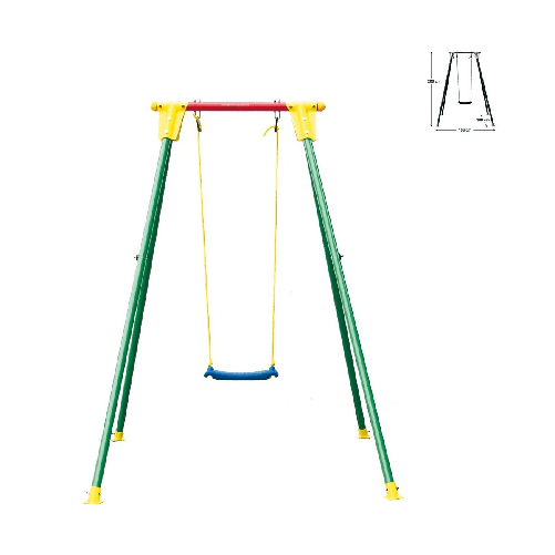 Altalena Kiko 1 Seggiolino Posto Metallo Gioco Bambino Giardino Max 50kg Alt 200