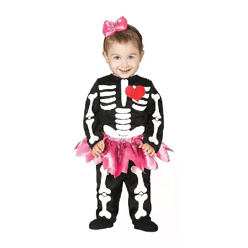 Costume vestito travestimento carnevale halloween bambino scheletro 18-24 mesi