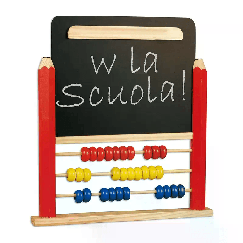 Lavagna in legno con pallottoliere in scatola per bambini multicolore disegno