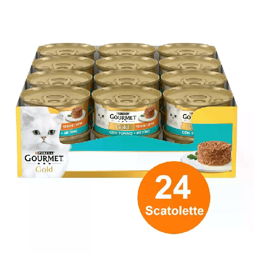 Gourmet Gold Tortini con Tonno 85 gr 24 scatolette gatto gatti cibo umido