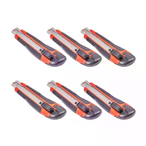 Taglierino professionale 6pz cutter di precisione retrattile con lama da 18 mm