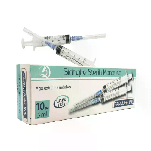120 Siringhe monouso sterili con ago extrafine indolore da 5 ml senza lattice