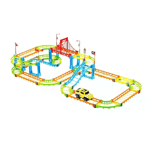 Pista ferrovia con macchinina per bambini giocattolo gioco regalo montabile 3+