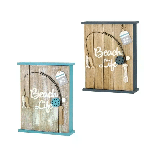 Cassetta portachiavi shabby da parete in legno porta chiavi 6 posti con chiusura