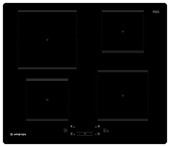 Hotpoint AQ0160SNE Piano cottura a induzione 4 zone 10 Livelli di potenza 60 cm nero