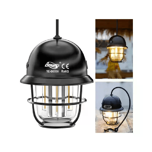 Lampada da campeggio LED retrò portatile dimmerabile ricaricabile luce tenda 15W