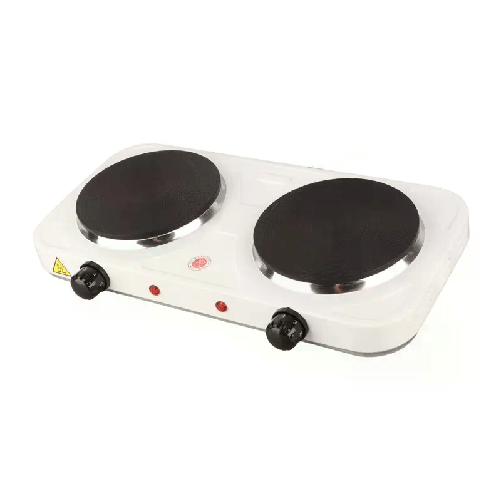 Fornello Elettrico Doppio 2 Piastre Ghisa Regolabile da Viaggio Campeggio 2000W